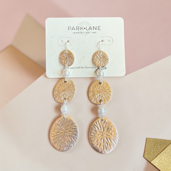 Park Lane Jewelry - Park Lane Gold-Tone Triple Drop Earrings with Pearlescent Beads